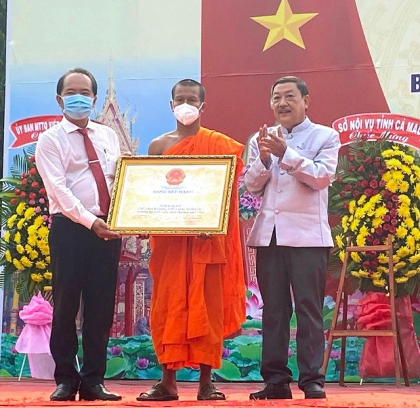 Cà Mau: Chùa Rạch Giồng đón nhận Bằng xếp hạng Di tích lịch sử cấp tỉnh