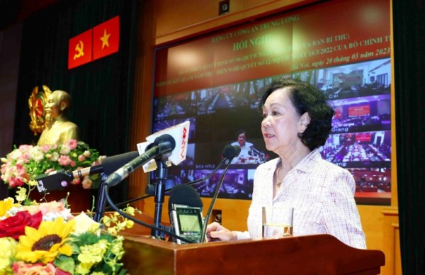 Đồng chí Trương Thị Mai phát biểu chỉ đạo hội nghị.