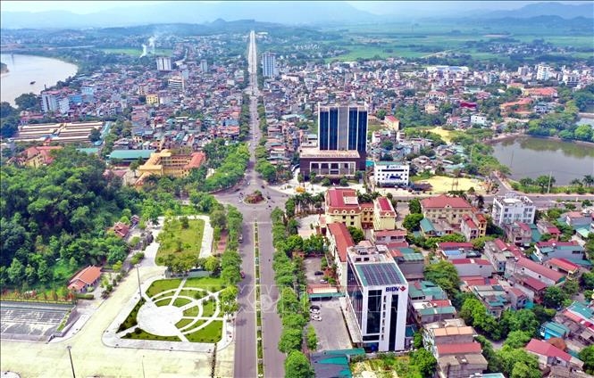 Một góc thành phố Tuyên Quang nhìn từ trên cao. Ảnh: TTXVN